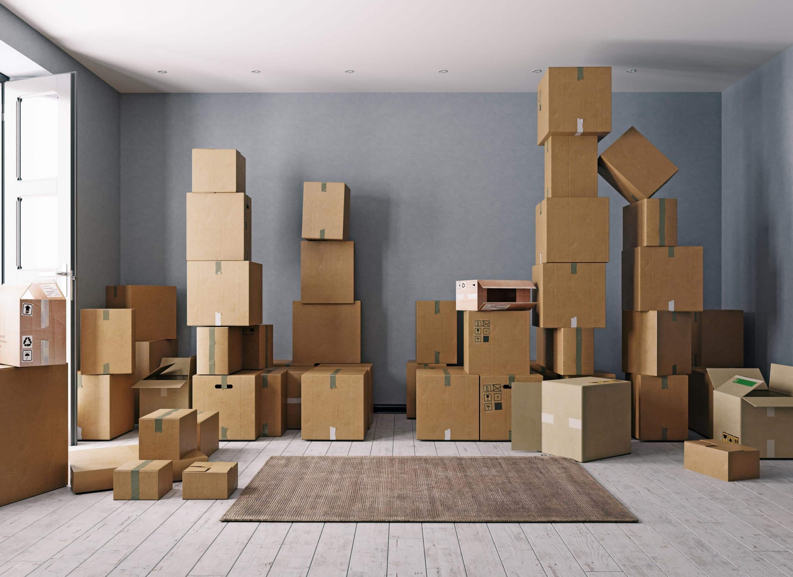 Packing and moving supplies ready for a storage move